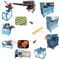 Ligne de production automatique de bâtonnets de bambou, 7 ensembles d'équipements industriels de fabrication de brochettes en bambou