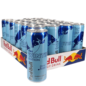 Boisson énergisante Red Bull Édition Glacier, saveur framboise glacée, 24 canettes de 250 ml avec taurine et vitamines B, commande en gros - Product Image 4
