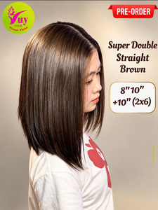 VuyHair Peluca de Cabello Humano Vietnamita Virgen de Lujo de un Solo Donante, con Encaje Frontal, Liso, Estilo Bob, Sin Pegamento, 95-100g, Doble Cosido a Máquina - Product Image 1