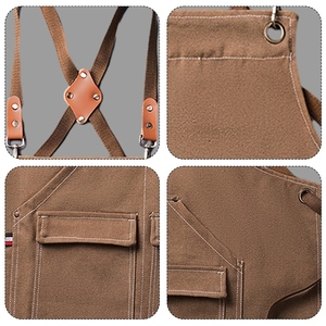 Tablier de soudage en toile de haute qualité, réglable, robuste, pour hommes, avec grandes poches, tablier de travail pour chef, jardinage, barbecue - Product Image 2