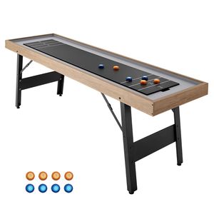 Mesa de Juego 2 en 1 de 7 pies para Shuffleboard y Curling, Superficie Lisa Compacta, Plegable - Product Image 1