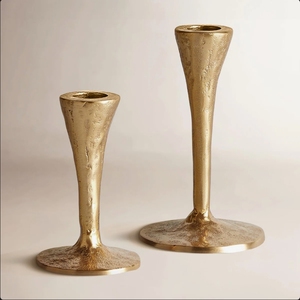 Candelabro de Metal Dorado Texturizado Hecho a Mano, Ecológico, con Base Ancha, Centro de Mesa para Bodas y Decoración del Hogar, Venta al Por Mayor - Product Image 2