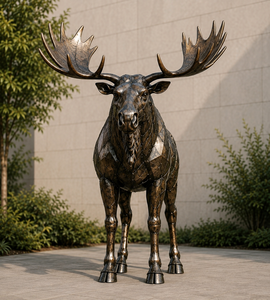 Sculpture de fauve en bronze grandeur nature, statue d'animal personnalisée pour l'aménagement paysager extérieur, jardin, villa, complexe hôtelier, cour, décoration paysagère - Product Image 4
