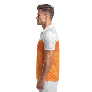 Camiseta de Polo de Cricket de Manga Corta con Cuello Alto y Logotipo Personalizado para Hombre, Jersey de Cricket Sublimado 100% Poliéster - Product Image 3