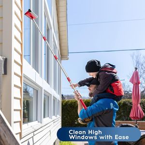 Kit de nettoyage de vitres 2-en-1 avec perches télescopiques de 55 pouces, raclette standard pour portes vitrées et voitures, nettoyeur multi-usages - Product Image 2