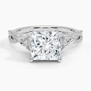 Bague BOJ 0120, coupe princesse, argent 925, sertissage à griffes, solitaire, diamant 2 carats, couleur D, VVS1, moissanite certifiée GRA - Product Image 1