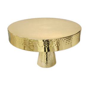 Base para Pastel de Metal Martillado, Pedestal de Metal Plateado Vintage, Plato para Exhibición de Postres para Bodas y Eventos de Catering a Buen Precio - Product Image 2