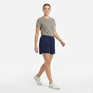 Men's Solid Navy Blue Elastic Waist Quick Dry Bermuda <b>Shorts</b> Casual Sport Style Mid Rise Woven Polyester - Product Image 4