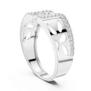 Luxury Silver Geometric Diamond <b>Statement</b> <b>Ring</b> for Women Trendy IGI Certified Wedding & Anniversary Gift Jewelry - Product Image 3