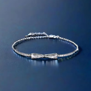 925 <b>Silver</b> plated Moissanite Diamond <b>Bracelet</b> Fine Jewelry - Product Image 1