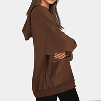 Sudadera con Capucha Oversize de Hombros Caídos, Holgada, para Invierno, con Logo Personalizado, para Mujer, OEM
