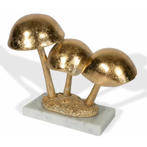Escultura de Hongo de Aluminio Dorado de Nuevo Diseño con Base de Mármol, Decoración de Hogar de Lujo, Arte Metálico Nórdico para Mesa, Regalo, Adorno - Product Image 3