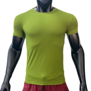 Camisetas de color verde claro para hombre, ropa de manga corta con cuello redondo, ropa de calle de verano, OEM, personalizadas, de algodón de alta calidad. - Product Image 1