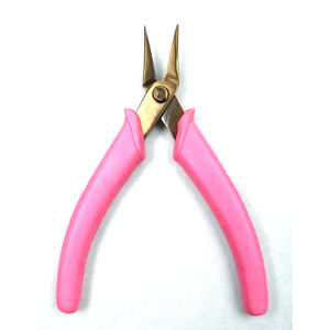 INSTRUMENTS CHIRURGICAUX INTENSES – Pince à anneaux fendus en acier inoxydable durable, couleur or, avec poignée antidérapante rose pour la fabrication de bracelets et bijoux - Product Image 3