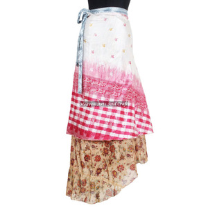 Designer Indian Ethnic Double Layer Reversible <b>Sarong</b> Sari Magic <b>Wrap</b> Skirt Boho Stylish Multi Color Summer Wear Comfortable - Product Image 1