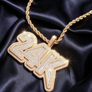 Collar con Colgante de Nombre Personalizado con Incrustaciones de Circonitas, Estilo Hip Hop, Letras con Diseño Graffiti, Joyería Brillante para Hombre - Product Image 4