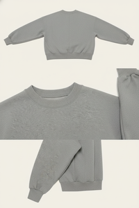 Pull à manches raglan gris uni en gros |   Sweat-shirt en molleton doux pour homme et femme |   Commande en gros - Product Image 4