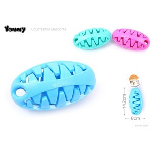 Juguete Masticable Ovalado para Mascotas Yommy de 14.2x8cm con Dispensador de Comida para Perros - Product Image 1