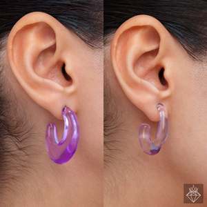 Boucles d'oreilles demi-créoles scintillantes Combo Boucles d'oreilles PRAO à la mode - Product Image 6