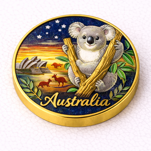 Moneda de recuerdo australiana personalizada de esmalte, chapada en oro, de imitación antigua y moderna, para viajes, ciudades, turismo y regalos promocionales. - Product Image 3