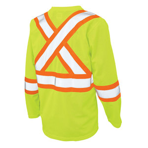 T-shirt de travail respirant à manches longues, design personnalisé, haute visibilité, réfléchissant, pour la sécurité routière, pour hommes - Product Image 4