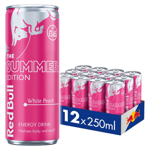 Venta al por Mayor de Red Bull Sabor Melocotón Blanco, 24 Latas de 250ml, 45kcal por 100ml, 11g de Carbohidratos para una Liberación Rápida de Energía, Exportación Global - Product Image 4