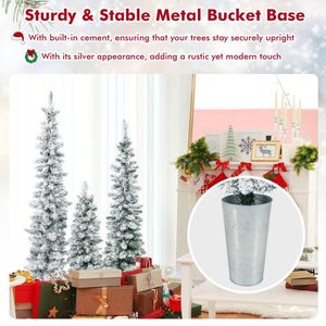 Set di 3 Alberi di Natale Artificiali in Vaso con Effetto Neve Innevata - Product Image 6