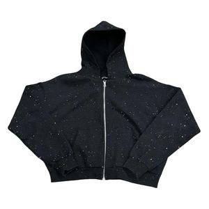 OEM Sudadera con capucha Unisex de gran tamaño de peso pesado de algodón mezclado francés Terry 3 Zip Hoodies Cremallera Tres capas Zip up Sudadera con capucha en blanco Hombres - Product Image 4