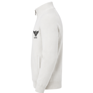 Womens Knitted Zip Up Funnel Neck <b>Cardigan</b> Full Zip Long Sleeve Ribbed Cuffs Hem Soft White Sweater Jacket <b>with</b> Side <b>Pockets</b> - Product Image 3