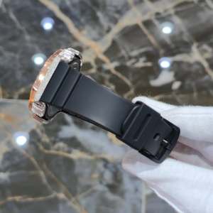 Reloj de cuarzo octogonal negro con incrustaciones de moissanita de escamas mixtas, pulsera de acero inoxidable estilo Hip Hop con diamantes, joyería de muñeca para hombre - Product Image 2
