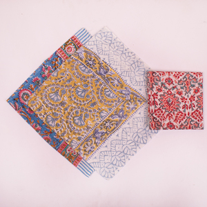 Foulard multifonctionnel Craftjaipur en coton imprimé au bloc, carré, pour la tête, le cou, accessoires capillaires, bandana bohème - Product Image 3