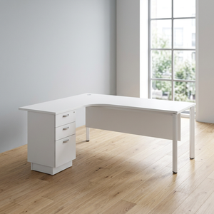 Table de bureau UT en forme de L avec piédestal 2D1F Bureau de rangement fonctionnel pour salles d'étude et de bureau - Product Image 1