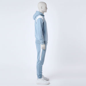 Ensemble de survêtement personnalisé bleu clair en molleton de coton, coupe oversize décontractée, unisexe, style streetwear - Product Image 3