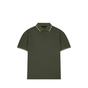 Camiseta Polo de Algodón Verde Oliva para Hombre, Logotipo Personalizado, Manga Corta Informal, Corte Ajustado, Camiseta de Golf, Fabricante OEM al por Mayor - Product Image 1