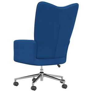 Silla de Oficina Azul Terciopelo 100% Poliéster Tamaño Mediano con Estructura de Acero Asiento Relajante - Product Image 5