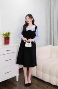 Robe V1180 douce, confortable, respirante et absorbante pour femmes enceintes, vêtement de maternité en tissu imperméable à bonne absorption - Product Image 3