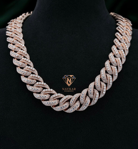 Best Selling Cuban Chain <b>Necklace</b> Moissanite Diamond 925 <b>Silver</b> VVS Round Cut Luxury Jewelry <b>for</b> <b>Men</b> Available At Export Price - Product Image 4