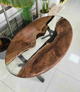 Shadow Canyon Epoxy Resin Oval <b>Coffee</b> <b>Table</b> Handmade Natural <b>Walnut</b> Wood Luxury Modern Statement Centerpiece Furniture - Product Image 6
