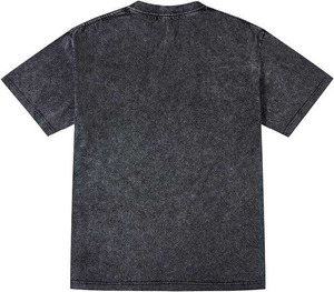 เสื้อยืดฟลีซโอเวอร์ไซส์ทรงวินเทจสำหรับผู้ชายไซส์พลัส ล้างสีแบบแอซิดวอช  รับสกรีนโลโก้ตามสั่ง บริการ ODM ผ้าฝ้าย 100% ปรับแต่งขนาดได้ - Product Image 2