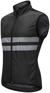 <b>Men's</b> Navy Blue Windproof Water-Repellent ODM <b>Gilet</b> Sleeveless Jacket Vest Stand Collar Zip up Lightweight Sporty Waistcoat - Product Image 3
