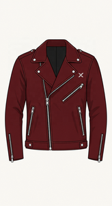 Blouson de motard en cuir |   Noir Bourgogne Gris Brun |   Fabricant OEM ODM |   Conception de qualité supérieure | - Product Image 3