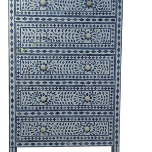 ILAHI's Bone Inlay <b>Drawer</b> Modern Design Agate Detailing <b>Storage</b> Portable Home Furniture - Product Image 1