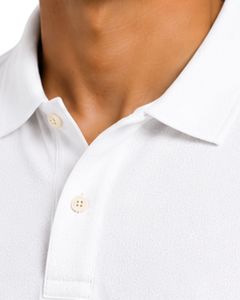 Polo Blanco para Hombre, Manga Corta, Tela de Algodón Piqué, Diseño Liso Informal, Cuello Camisero, Polo Clásico Personalizado de Verano - Product Image 6