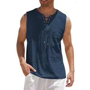 เสื้อกล้ามออกกำลังกายผู้ชายแบบแห้งเร็ว สไตล์ลำลอง สตรีทแวร์ ระบายอากาศดี เหมาะสำหรับการฝึกซ้อมและออกกำลังกาย ขายส่ง - Product Image 1