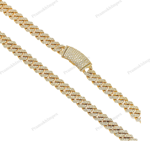 สร้อยคิวบาลิงค์เงินแท้ 925 ขนาด 7 มม. ยาว 20 นิ้ว ประดับเพชรแบบ Iced Out พร้อมตัวล็อคแบบขยาย สไตล์ฮิปฮอปสุดหรูหรา ทันสมัย แบบไมอามี เครื่องประดับฮิปฮอป - Product Image 2