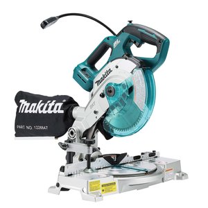 Scie à onglet composée sans fil 18 V sans balais de 6,5 po à double biseau avec double vitesse et laser - Product Image 1