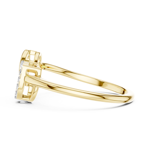 Ensemble de bagues pour femme UNITY HEART avec diamants de laboratoire, en or jaune 18 carats plaqué rhodium, taille brillant, pierres latérales, pour fiançailles et soirées - Product Image 2
