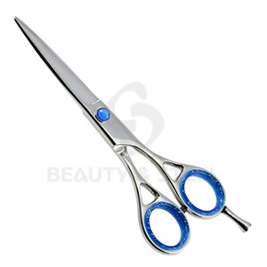 Ciseaux de coiffure professionnels en argent avec lame convexe fine pour une coupe de précision et un style détaillé - Product Image 2