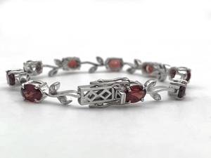 Mozambique Garnet <b>Bracelet</b> 925 Sterling Silver Natural Gemstone January Birthstone Jewelry Elegant Gift For Women - Product Image 5