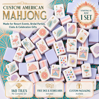 Tuiles de Mahjong Américaines Personnalisées, Ensemble de 160 Pièces pour Agences Promotionnelles, Cadeaux d'Affaires et Événements avec Service OEM et ODM
